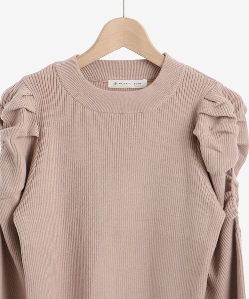 MAJESTIC LEGON（マジェスティックレゴン）の「ボリュームショルダーニット（ニット/セーター・レディース・ブラック/ベージュ/ブラウン/グレー/アイボリー・SMALL/MEDIUM）」の17枚目の写真