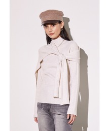 ALEXIA STAM | High Neck Rib Knit Top With Scarf/ハイネックリブニットトップウィズスカーフ(ニット/セーター)