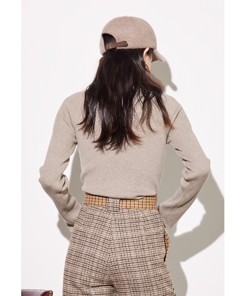 ALEXIA STAM（アリシアスタン）の「High Neck Rib Knit Top With Scarf/ハイネックリブニットトップウィズスカーフ（ニット/セーター・レディース・ブラック/ベージュ/アイボリー・FREE）」の11枚目の写真