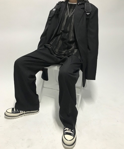 HOLY IN CODE（ホーリーインコード）の「HOLY IN CODE 繧ｪ繝ｼ繝舌・繝輔ぅ繝・ヨ繧ｹ繝ｩ繝・け繧ｹ（スラックス・メンズ・ブラック・MEDIUM/LARGE）」の9枚目の写真