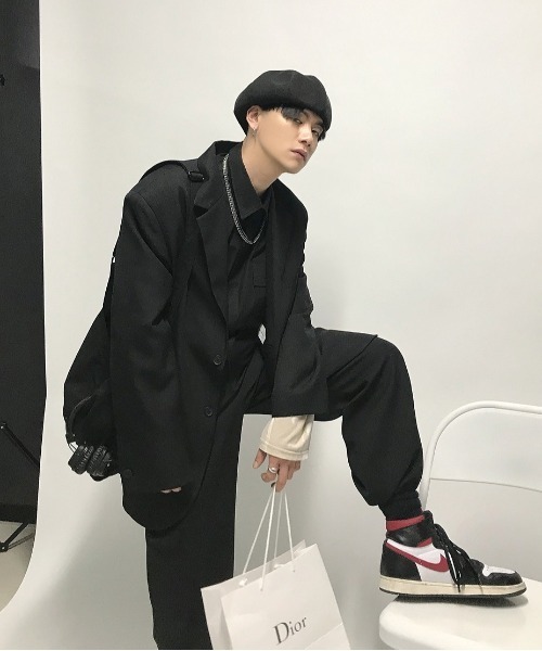 HOLY IN CODE（ホーリーインコード）の「HOLY IN CODE 繧ｪ繝ｼ繝舌・繝輔ぅ繝・ヨ繧ｹ繝ｩ繝・け繧ｹ（スラックス・メンズ・ブラック・MEDIUM/LARGE）」の5枚目の写真