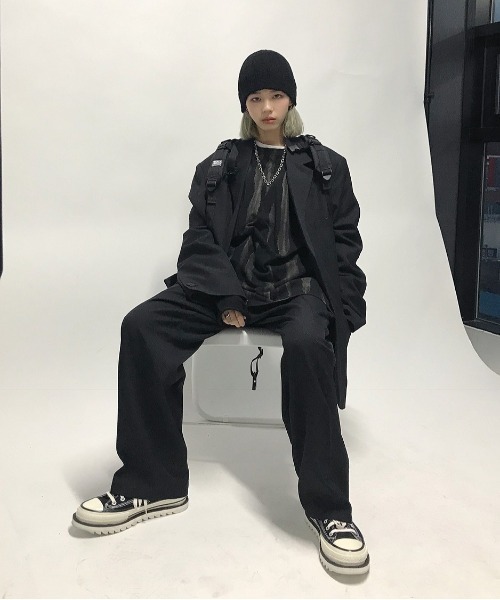 HOLY IN CODE（ホーリーインコード）の「HOLY IN CODE 繧ｪ繝ｼ繝舌・繝輔ぅ繝・ヨ繧ｹ繝ｩ繝・け繧ｹ（スラックス・メンズ・ブラック・MEDIUM/LARGE）」の14枚目の写真