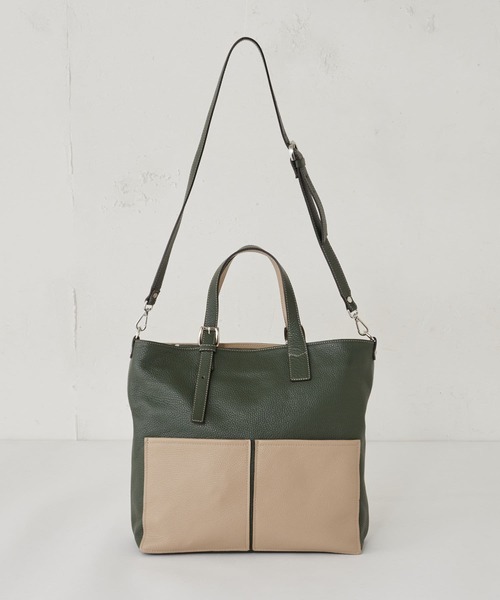 BEARDSLEY（ビアズリー）の「《GIANNI NATARO CAROL J》レザーバッグ（ショルダーバッグ・レディース・ベージュ/カーキ・FREE）」の9枚目の写真