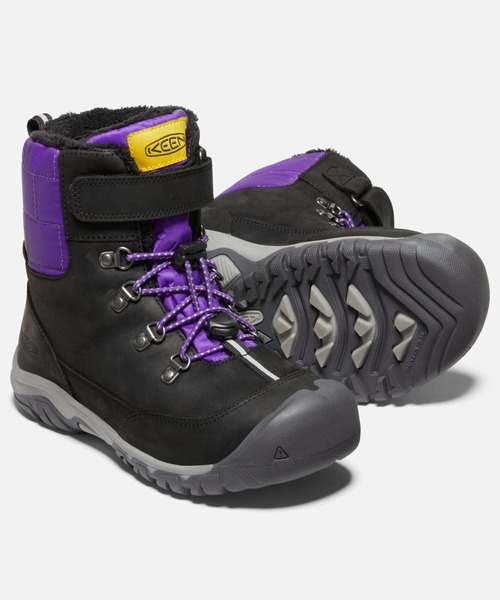 KEEN(キーン)の「GRETA BOOT WP / グレタ ブーツ ウォータープルーフ / キッズ ブーツ(ブーツ・キッズ・ブラック×パープル・21cm/22.5cm/23.5cm/20cm/22cm)」の4枚目の写真