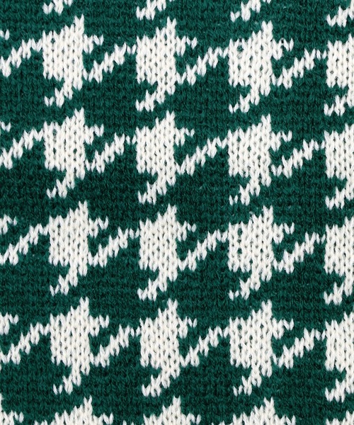 Figments（フィグメンツ）の「千鳥柄ラウンドネックカーディガン（カーディガン/ボレロ・レディース・ブラック/オフホワイト/グリーン・FREE）」の6枚目の写真