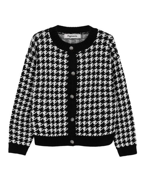 Figments（フィグメンツ）の「千鳥柄ラウンドネックカーディガン（カーディガン/ボレロ・レディース・ブラック/オフホワイト/グリーン・FREE）」の16枚目の写真
