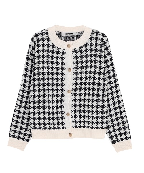 Figments（フィグメンツ）の「千鳥柄ラウンドネックカーディガン（カーディガン/ボレロ・レディース・ブラック/オフホワイト/グリーン・FREE）」の19枚目の写真
