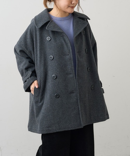 PUAL CE CIN(ピュアルセシン)の「【Du noir】JAPAN MADE ピーコート(ピーコート・レディース・ブラック/チャコール・FREE)」の1枚目の写真