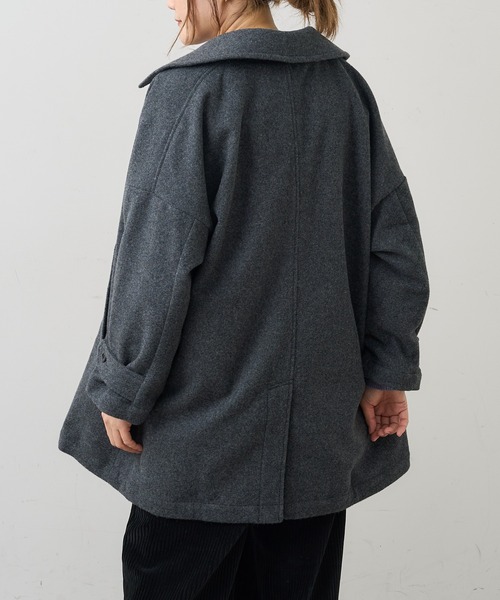 PUAL CE CIN(ピュアルセシン)の「【Du noir】JAPAN MADE ピーコート(ピーコート・レディース・ブラック/チャコール・FREE)」の4枚目の写真