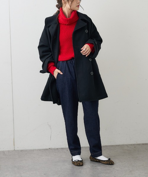 PUAL CE CIN(ピュアルセシン)の「【Du noir】JAPAN MADE ピーコート(ピーコート・レディース・ブラック/チャコール・FREE)」の8枚目の写真