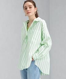 green label relaxing | タック スリーブ シャツ ストライプ(シャツ/ブラウス)