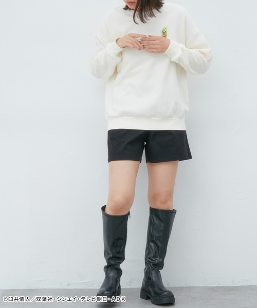 Honeys(ハニーズ)の「クレヨンしんちゃん/トレーナー(スウェット・レディース・グリーン系その他/杢グレー/ブルー系その他/ブラック/アイボリー・M/LL/L/SS/S)」の6枚目の写真