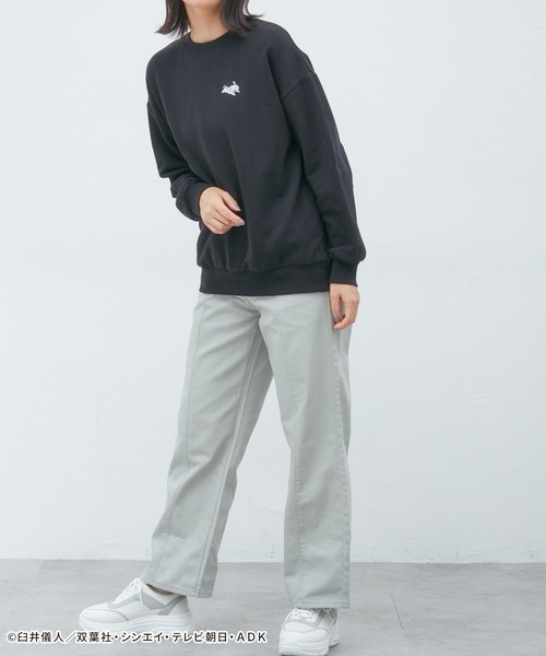 Honeys(ハニーズ)の「クレヨンしんちゃん/トレーナー(スウェット・レディース・グリーン系その他/杢グレー/ブルー系その他/ブラック/アイボリー・M/LL/L/SS/S)」の11枚目の写真