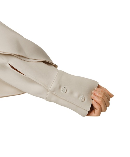 LE CIEL BLUE ラッフルスリーブシフトドレス LE CIEL BLEU（ルシェルブルー）の「ラッフルスリーブシフト