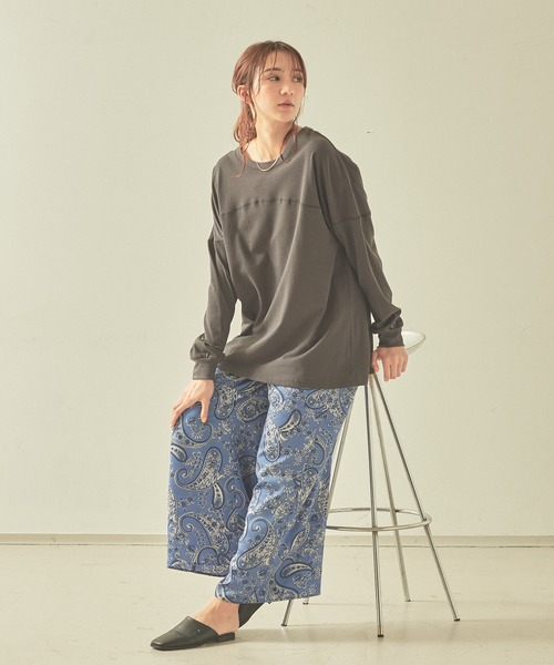 JILKY(ジルキー)の「【JILKY】変形切り替えロンT(Tシャツ/カットソー・レディース・モカ/ダークネイビー・フリー)」の4枚目の写真