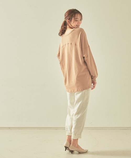 JILKY(ジルキー)の「【JILKY】変形切り替えロンT(Tシャツ/カットソー・レディース・モカ/ダークネイビー・フリー)」の6枚目の写真