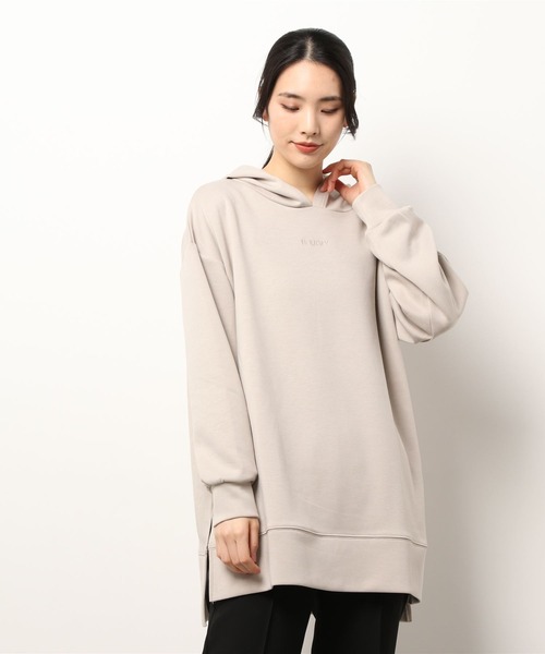 Samansa Mos2 blue（サマンサモスモスブルー）の「ダンボールニットパーカー（パーカー・レディース・グレー/オフホワイト/ミント・ﾌﾘ-）」の2枚目の写真