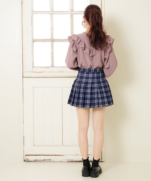 Newlyme(ニューリーミー)の「チェックプリーツスカパン(スカート・レディース・ブラック/ベージュ/ネイビー・SMALL/MEDIUM/LARGE/X-LARGE/XX-LARGE)」の13枚目の写真