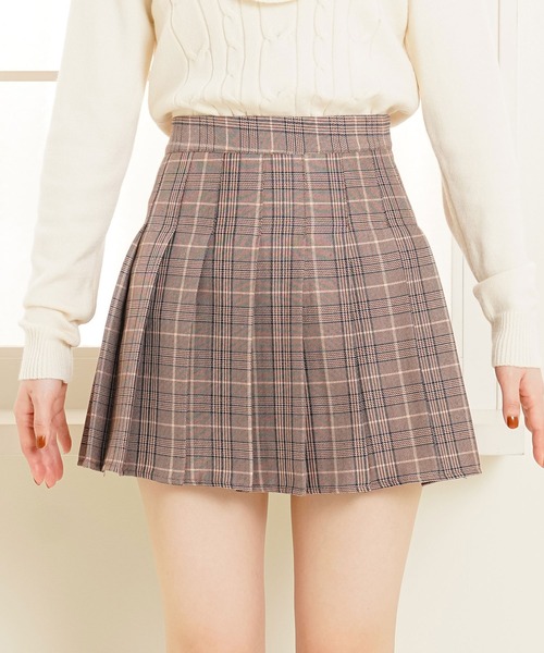 Newlyme(ニューリーミー)の「チェックプリーツスカパン(スカート・レディース・ブラック/ベージュ/ネイビー・SMALL/MEDIUM/LARGE/X-LARGE/XX-LARGE)」の10枚目の写真