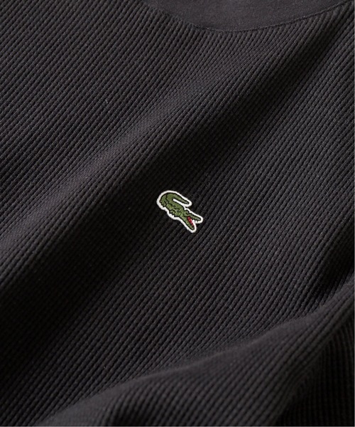 LACOSTE（ラコステ）の「【LACOSTE / ラコステ】 別注コットンリネン ワッフルTシャツ（Tシャツ/カットソー・メンズ・ホワイト/ブラック/ベージュ/カーキ・4/6/3/5）」の5枚目の写真