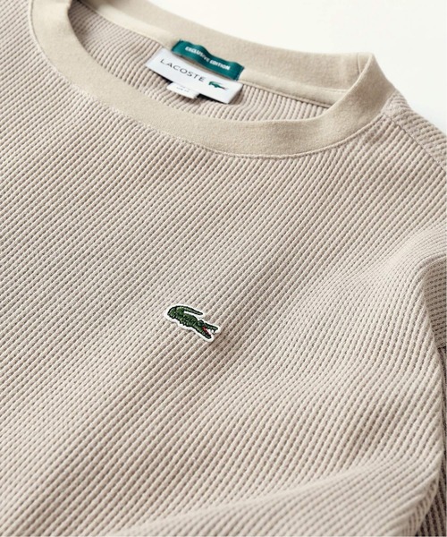 LACOSTE（ラコステ）の「【LACOSTE / ラコステ】 別注コットンリネン ワッフルTシャツ（Tシャツ/カットソー・メンズ・ホワイト/ブラック/ベージュ/カーキ・4/6/3/5）」の8枚目の写真