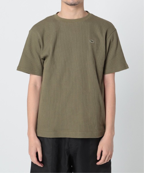 LACOSTE（ラコステ）の「【LACOSTE / ラコステ】 別注コットンリネン ワッフルTシャツ（Tシャツ/カットソー・メンズ・ホワイト/ブラック/ベージュ/カーキ・4/6/3/5）」の11枚目の写真