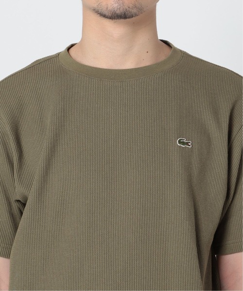 LACOSTE（ラコステ）の「【LACOSTE / ラコステ】 別注コットンリネン ワッフルTシャツ（Tシャツ/カットソー・メンズ・ホワイト/ブラック/ベージュ/カーキ・4/6/3/5）」の15枚目の写真