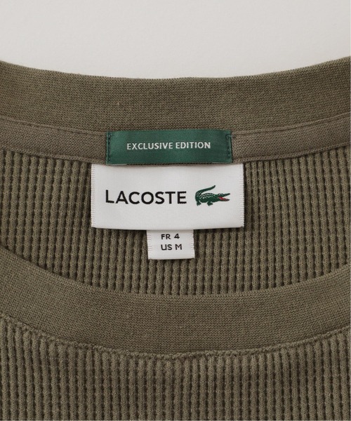 LACOSTE（ラコステ）の「【LACOSTE / ラコステ】 別注コットンリネン ワッフルTシャツ（Tシャツ/カットソー・メンズ・ホワイト/ブラック/ベージュ/カーキ・4/6/3/5）」の20枚目の写真
