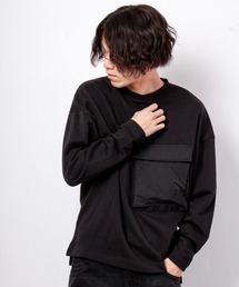 T/C裏毛BIGポケット付きクルーネックカットソー