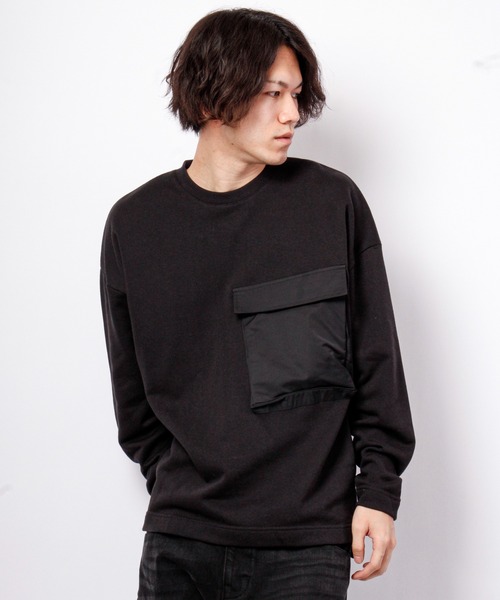 House of Blues(ハウスオブブルース)の「T/C裏毛BIGポケット付きクルーネックカットソー(Tシャツ/カットソー・メンズ・ブラック/ベージュ・M/L)」の6枚目の写真