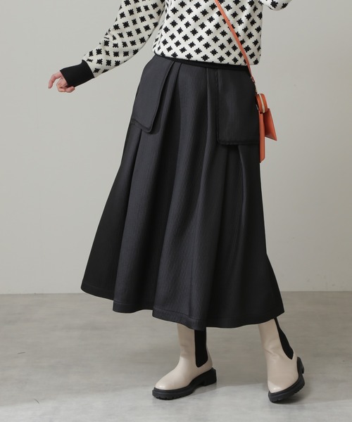 N.（N. Natural Beauty Basic）（エヌエヌナチュラルビューティーベーシック）の「【S Size Line】◆アウトポケットスカート（スカート・レディース・ブラック・SMALL/MEDIUM）」の4枚目の写真