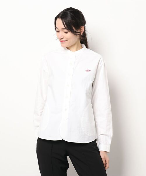 DANTON（ダントン）の「DANTON | オックスフォード バンドカラーシャツ WOMEN（シャツ/ブラウス・レディース・ブルー/ホワイト・34/36/38）」の16枚目の写真