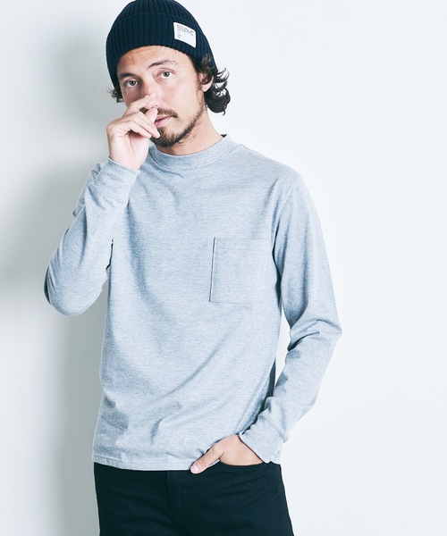 Magine（マージン）の「SUPIMA CTN TIGHT C/NECK L/S:スーピマコットン タイトクルーネック ロングスリーブ（Tシャツ/カットソー・メンズ・ホワイト/ブラック/ネイビー/グレー/オリーブ・44/46/48）」の4枚目の写真