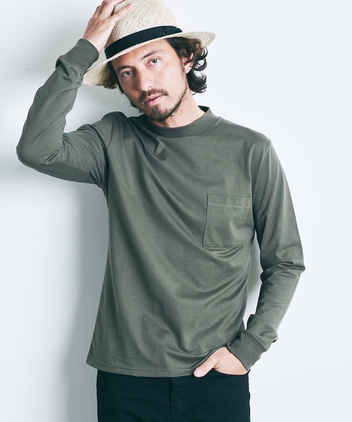 Magine（マージン）の「SUPIMA CTN TIGHT C/NECK L/S:スーピマコットン タイトクルーネック ロングスリーブ（Tシャツ/カットソー・メンズ・ホワイト/ブラック/ネイビー/グレー/オリーブ・44/46/48）」の5枚目の写真