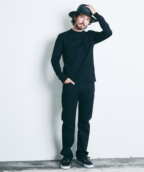 Magine（マージン）の「SUPIMA CTN TIGHT C/NECK L/S:スーピマコットン タイトクルーネック ロングスリーブ（Tシャツ/カットソー・メンズ・ホワイト/ブラック/ネイビー/グレー/オリーブ・44/46/48）」の6枚目の写真