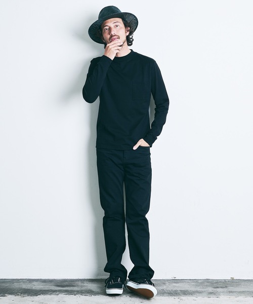Magine（マージン）の「SUPIMA CTN TIGHT C/NECK L/S:スーピマコットン タイトクルーネック ロングスリーブ（Tシャツ/カットソー・メンズ・ホワイト/ブラック/ネイビー/グレー/オリーブ・44/46/48）」の9枚目の写真