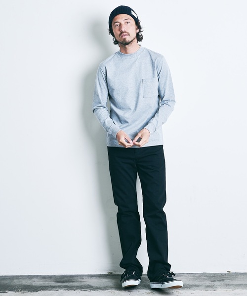 Magine（マージン）の「SUPIMA CTN TIGHT C/NECK L/S:スーピマコットン タイトクルーネック ロングスリーブ（Tシャツ/カットソー・メンズ・ホワイト/ブラック/ネイビー/グレー/オリーブ・44/46/48）」の11枚目の写真