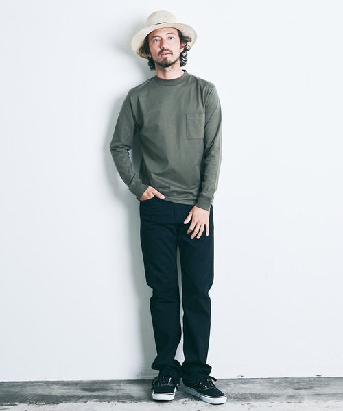 Magine（マージン）の「SUPIMA CTN TIGHT C/NECK L/S:スーピマコットン タイトクルーネック ロングスリーブ（Tシャツ/カットソー・メンズ・ホワイト/ブラック/ネイビー/グレー/オリーブ・44/46/48）」の14枚目の写真