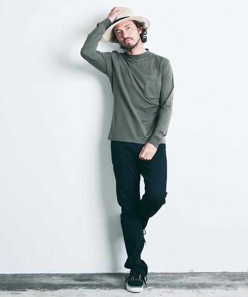 Magine（マージン）の「SUPIMA CTN TIGHT C/NECK L/S:スーピマコットン タイトクルーネック ロングスリーブ（Tシャツ/カットソー・メンズ・ホワイト/ブラック/ネイビー/グレー/オリーブ・44/46/48）」の15枚目の写真