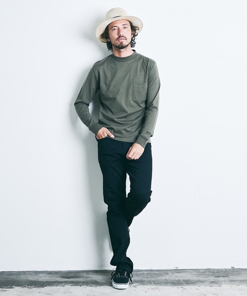 Magine（マージン）の「SUPIMA CTN TIGHT C/NECK L/S:スーピマコットン タイトクルーネック ロングスリーブ（Tシャツ/カットソー・メンズ・ホワイト/ブラック/ネイビー/グレー/オリーブ・44/46/48）」の16枚目の写真