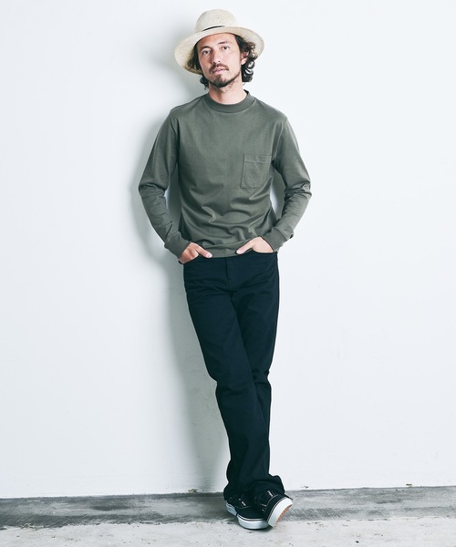 Magine（マージン）の「SUPIMA CTN TIGHT C/NECK L/S:スーピマコットン タイトクルーネック ロングスリーブ（Tシャツ/カットソー・メンズ・ホワイト/ブラック/ネイビー/グレー/オリーブ・44/46/48）」の17枚目の写真