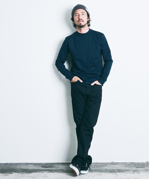 Magine（マージン）の「SUPIMA CTN TIGHT C/NECK L/S:スーピマコットン タイトクルーネック ロングスリーブ（Tシャツ/カットソー・メンズ・ホワイト/ブラック/ネイビー/グレー/オリーブ・44/46/48）」の19枚目の写真