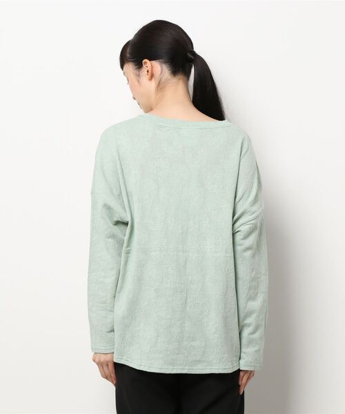 ScoLar（スカラー）の「アップリケスカラーちゃんジャガードロングスリーブTシャツ（Tシャツ/カットソー・レディース・グリーン/ブラック/オフホワイト・M）」の18枚目の写真