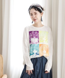 ScoLar | アップリケスカラーちゃんジャガードロングスリーブTシャツ(Tシャツ/カットソー)