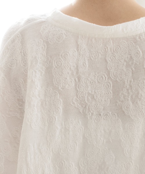 ScoLar（スカラー）の「アップリケスカラーちゃんジャガードロングスリーブTシャツ（Tシャツ/カットソー・レディース・グリーン/ブラック/オフホワイト・M）」の10枚目の写真