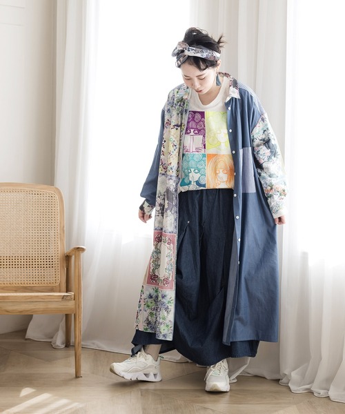 ScoLar（スカラー）の「アップリケスカラーちゃんジャガードロングスリーブTシャツ（Tシャツ/カットソー・レディース・グリーン/ブラック/オフホワイト・M）」の14枚目の写真