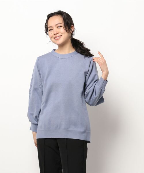 BELLUNA(ベルーナ)の「袖スリットレース使いニットプルオーバー(ニット/セーター・レディース・ブラック/アイボリー/ローズ/ライラック・MEDIUM/LARGE/X-LARGE)」の15枚目の写真