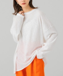 KBF | 『一部WEB限定カラー』シアーボーダールーズカットソー(Tシャツ/カットソー)