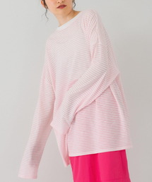 KBF | 『一部WEB限定カラー』シアーボーダールーズカットソー(Tシャツ/カットソー)