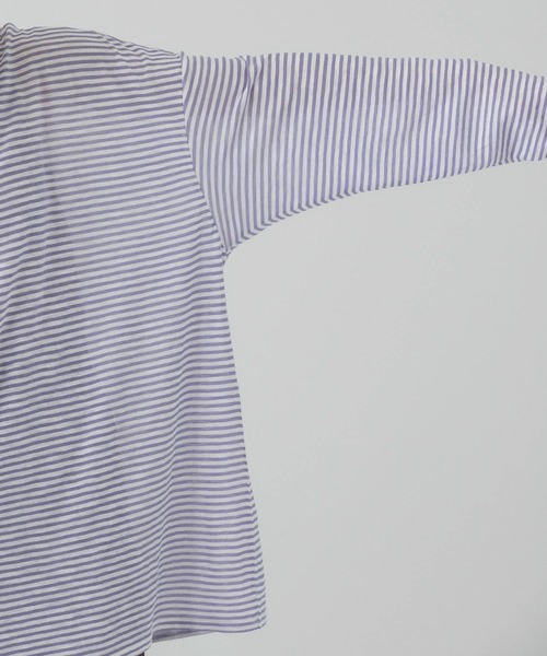 KBF(ケイビーエフ)の「シアーボーダールーズカットソー(Tシャツ/カットソー・レディース・ホワイト/ベージュ/パープル/ピンク/ミント・ONE)」の11枚目の写真